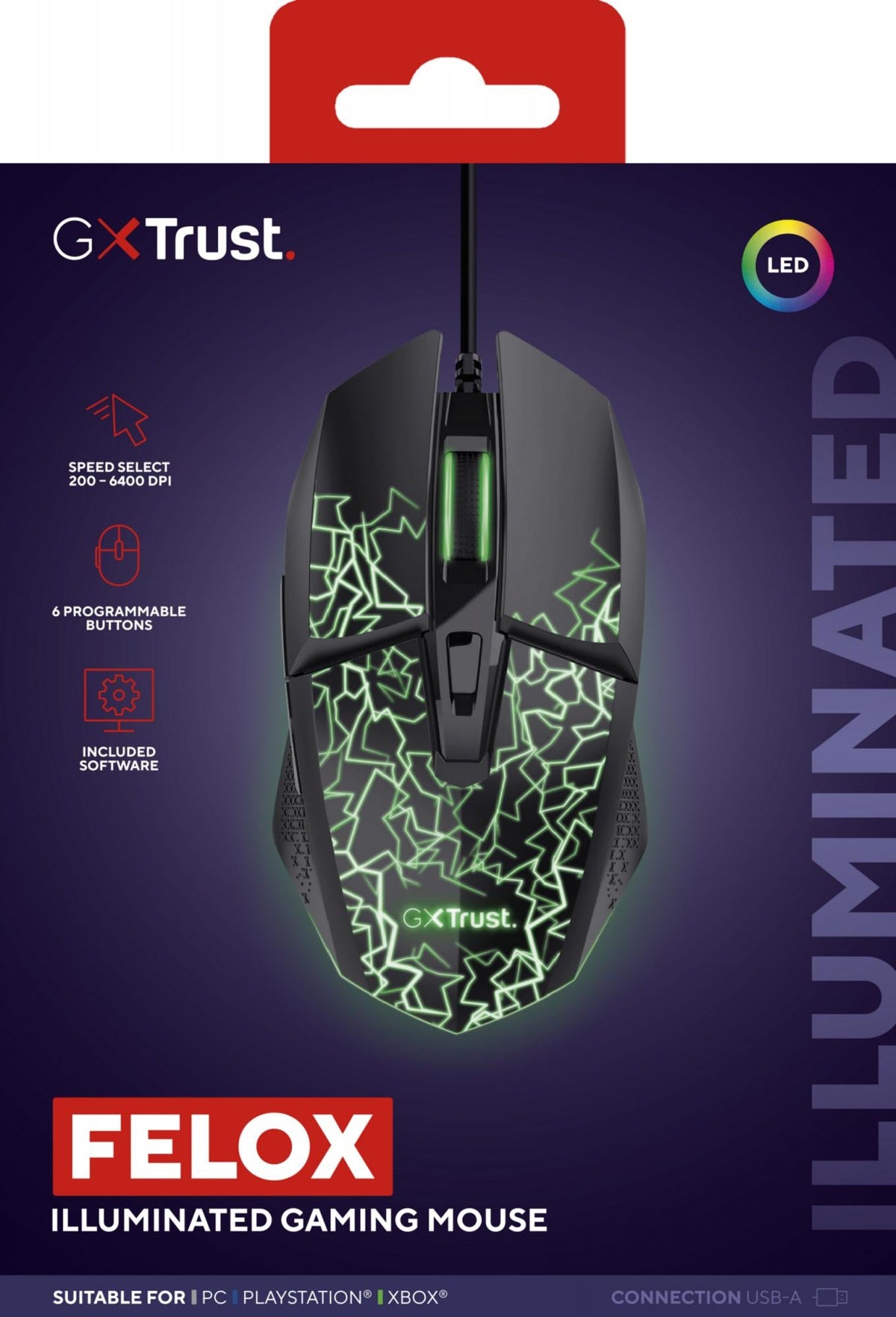 TRUST GXT113 FELOX LED GAMING MOUSE TRUST