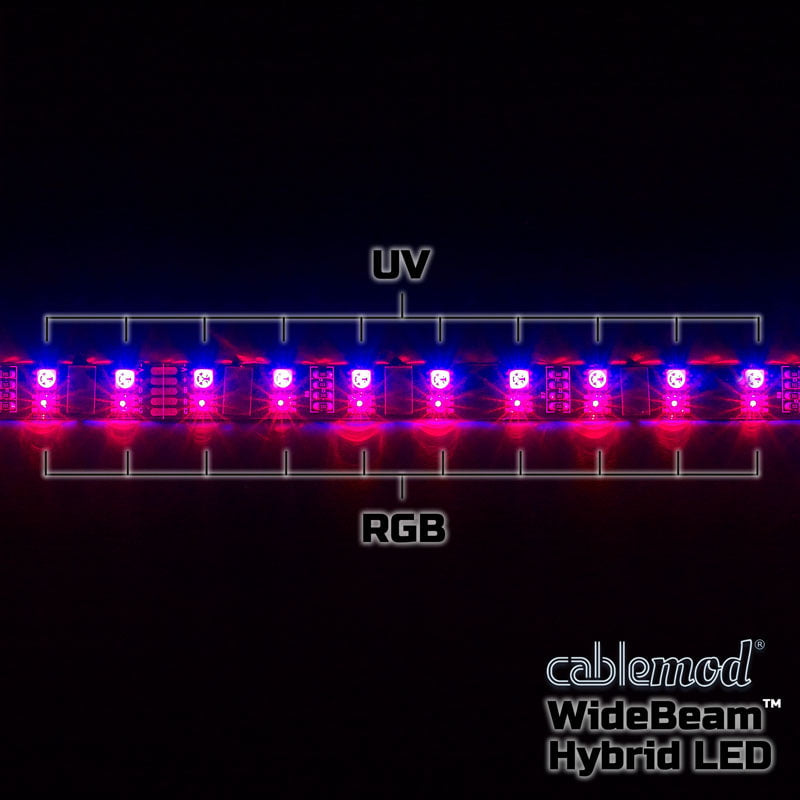 CableMod WideBeam Hybrid LED Kit 60cm - RGB/UV