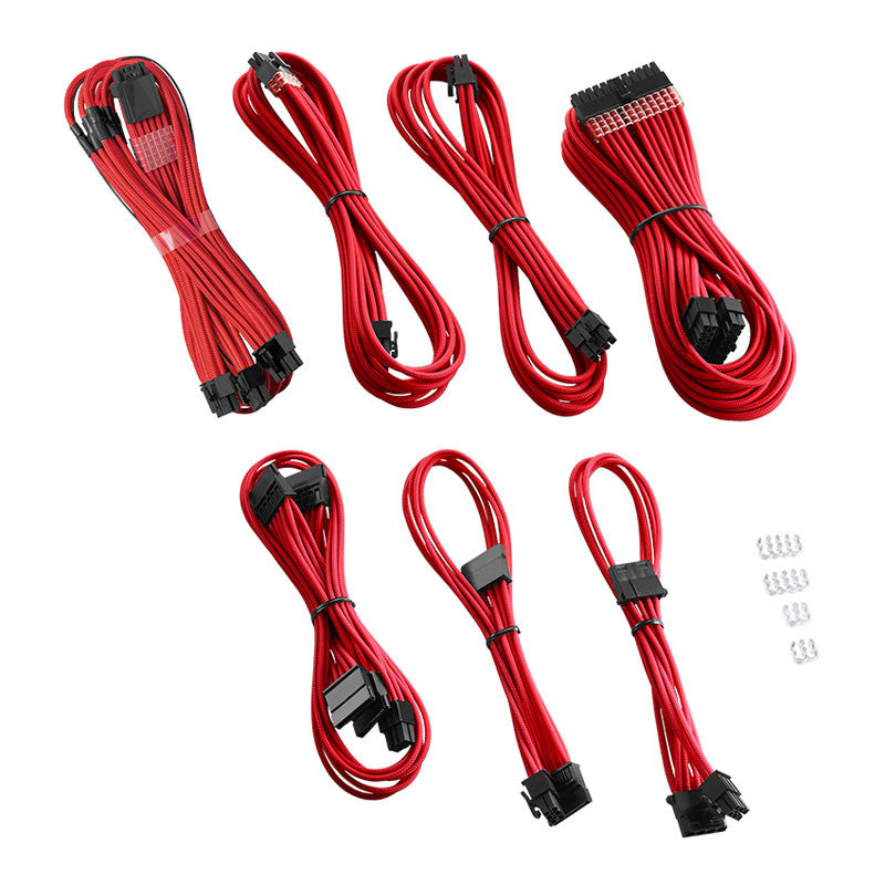 CableMod C-Series Pro ModMesh 12VHPWR Kabelsats För Corsair RM, RMi, RMx (Black Label) - Röd