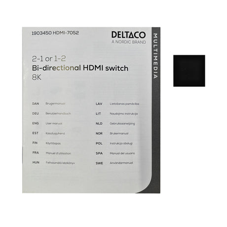 Bidirectional HDMI switch, 1-2 or 2-1, 8K 60Hz