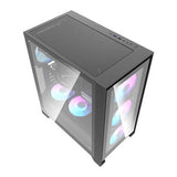Datorfodral Darkflash DRX70 GLASS + 4 RGB-fläktar (svart)