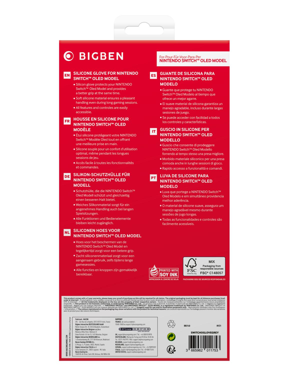 BigBen Oled Silicon Case Grey (SWITCH) Bigben