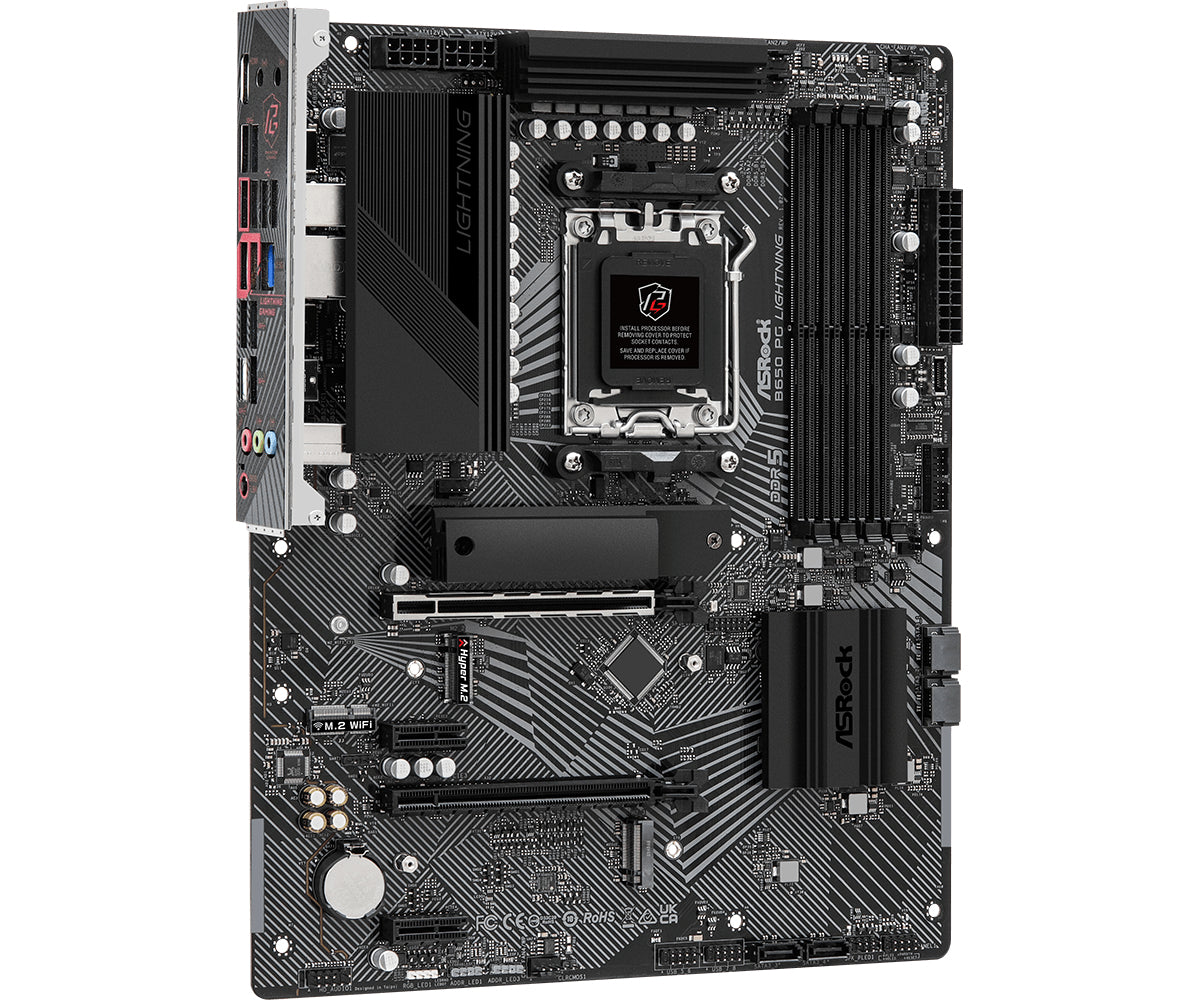 ASRock B650 PG Lightning Moderkort - AMD B650 - AMD AM5-sockel - DDR5 RAM - ATX