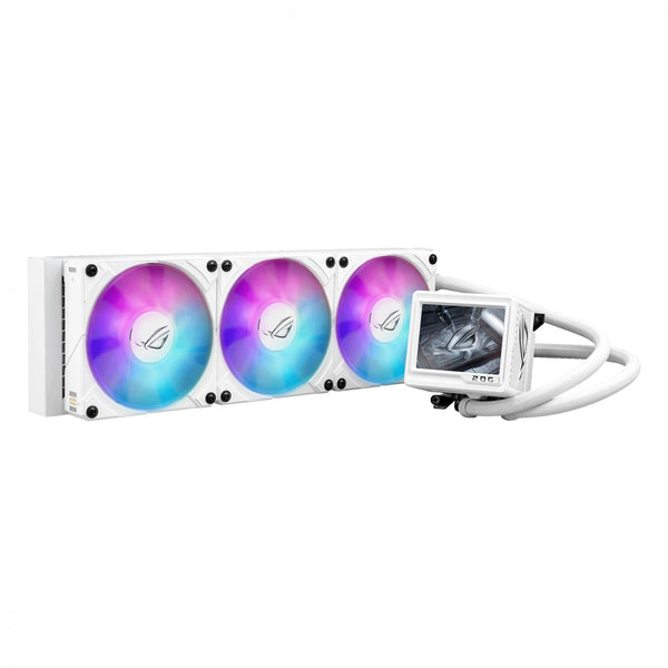 ASUS ROG RYUJIN III 360 ARBG EXTREME WHITE LCD AiO Liquid Cooler w. 3.5" LCD, Asetek Gen8 pump