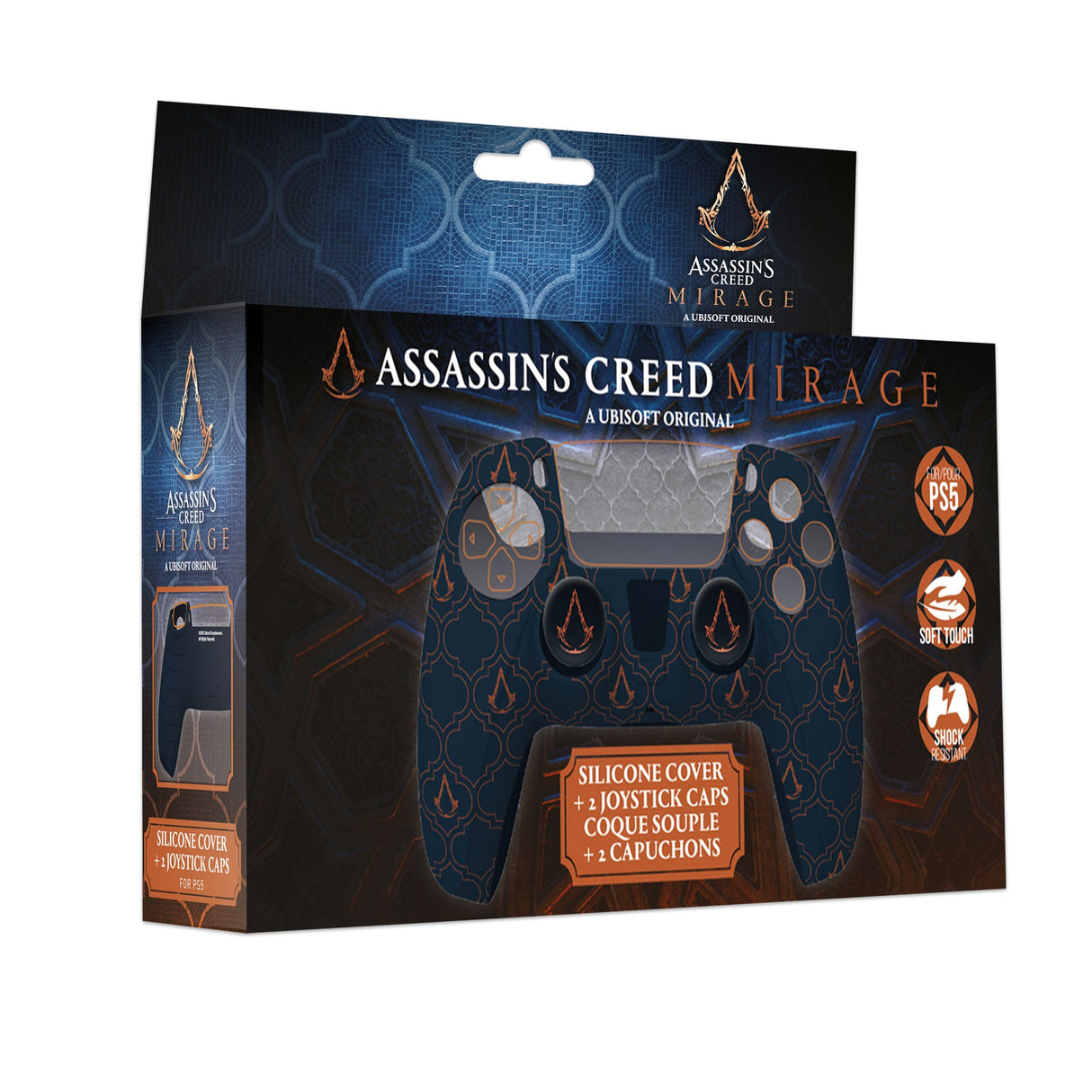 Assassin&#039;s Creed Mirage - Silikongrepp + Tumstickslock För PS5-kontroller - Blå Logotyp