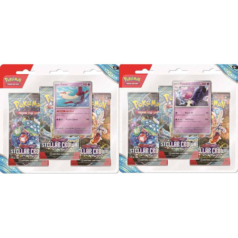 Pokemon Scarlet &amp; Violet Stellar Crown 3-pack Blister - SWE