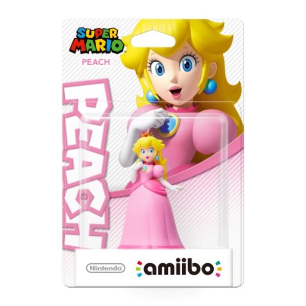Peach amiibo fra Super Mario Collection i emballage
