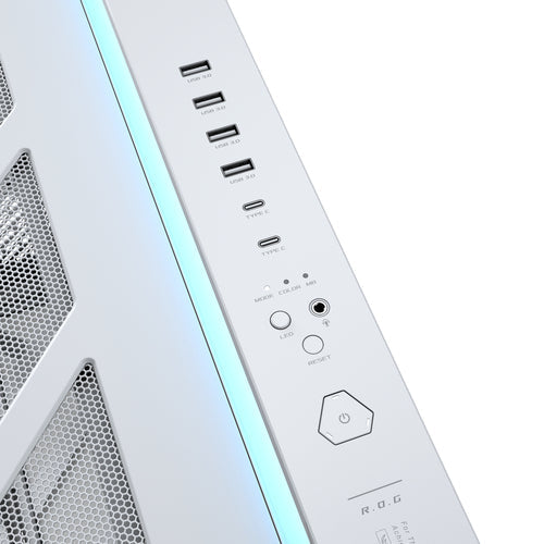 ASUS ROG CRONOX GR801 CURVE TG ARGB WHITE – detalje af tilslutninger