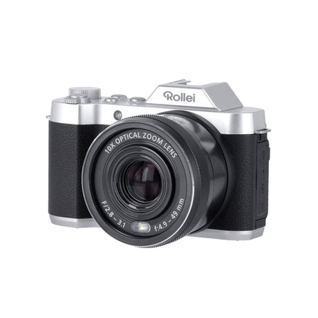 Rollei Powerflex 10x Retro – 10× optisk zoom – Kameraets front og udskudte zoomobjektiv