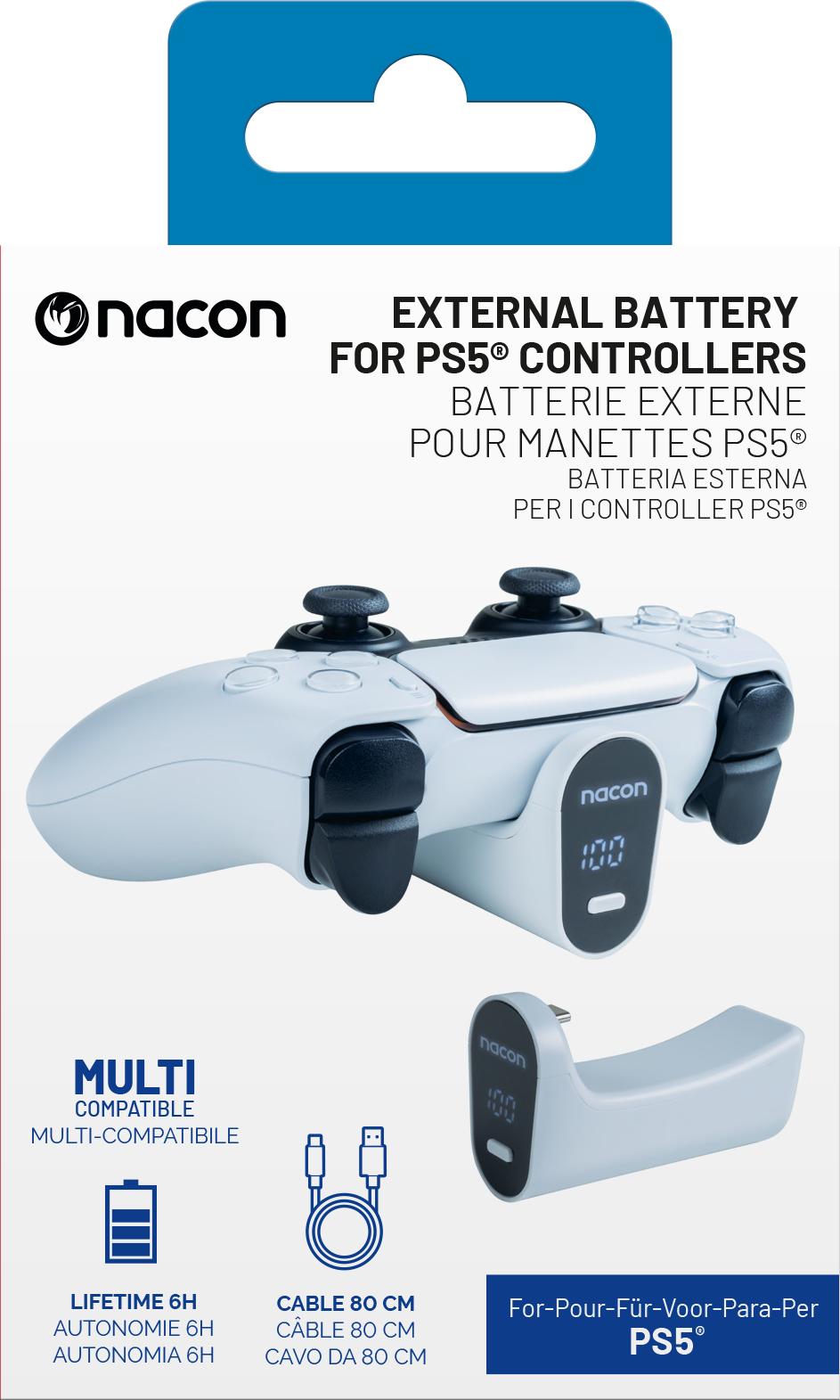 Nacon Externt Batteri För PS5-kontroll Vit