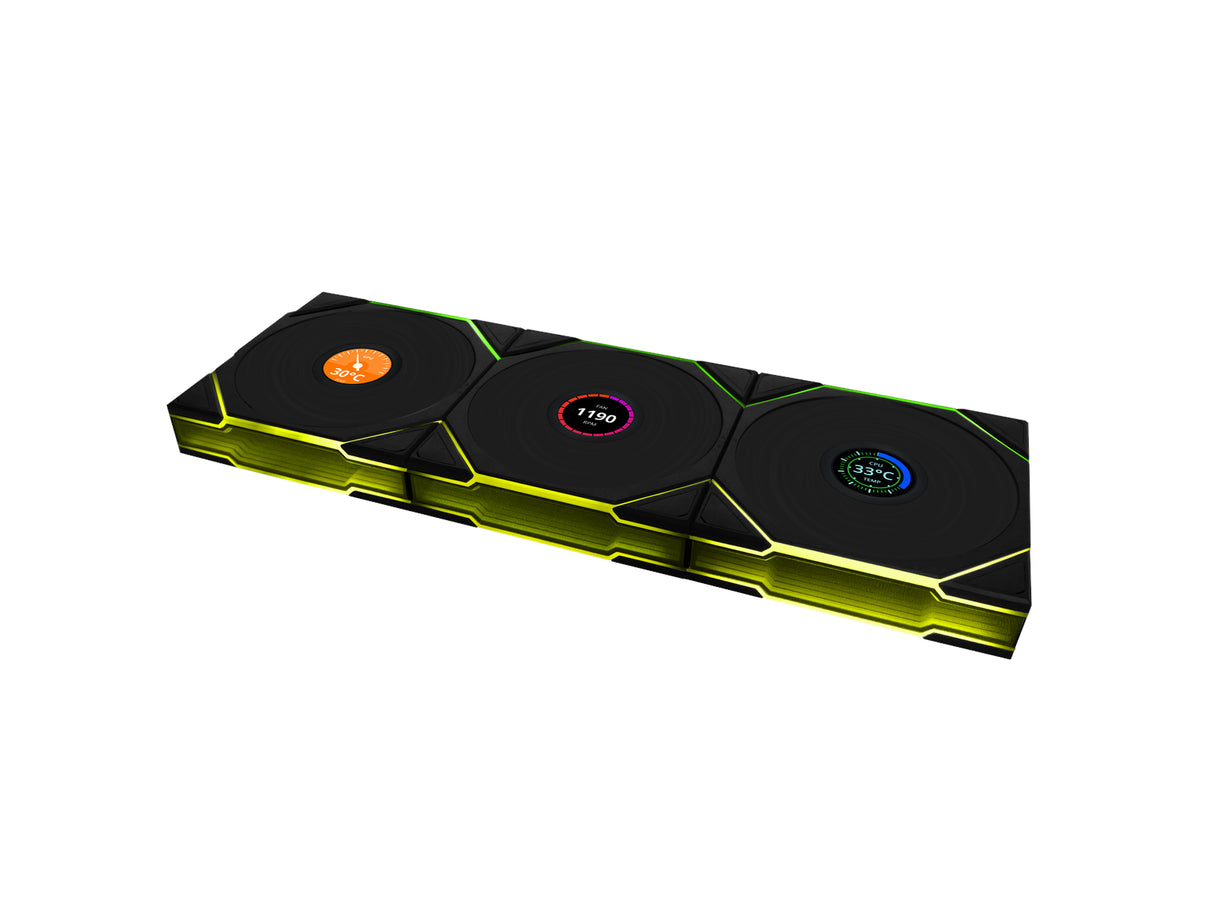 Lian Li UNI FAN TL Wireless LCD, 3 pak, Sort - 120 Lian Li