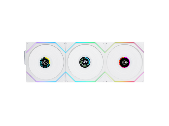 Lian Li UNI FAN TL Wireless LCD Reverse, 3 pak, Hvid - 120 Lian Li