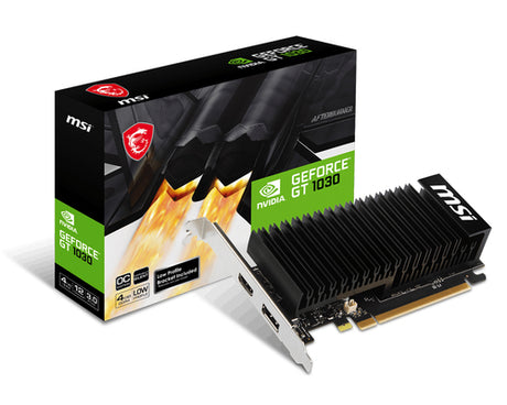 MSI GeForce GT 1030 4GHD4 LP OC – grafikkort og emballage