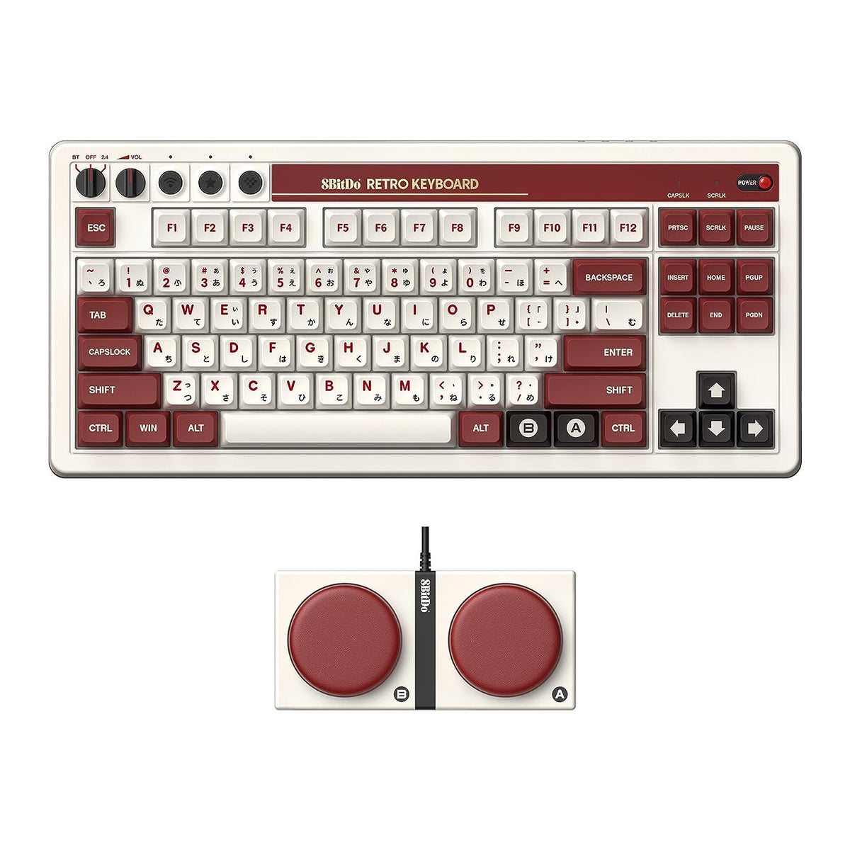 8BitDo Retro Mechanical Keyboard Fami Edition med Dual Super Buttons