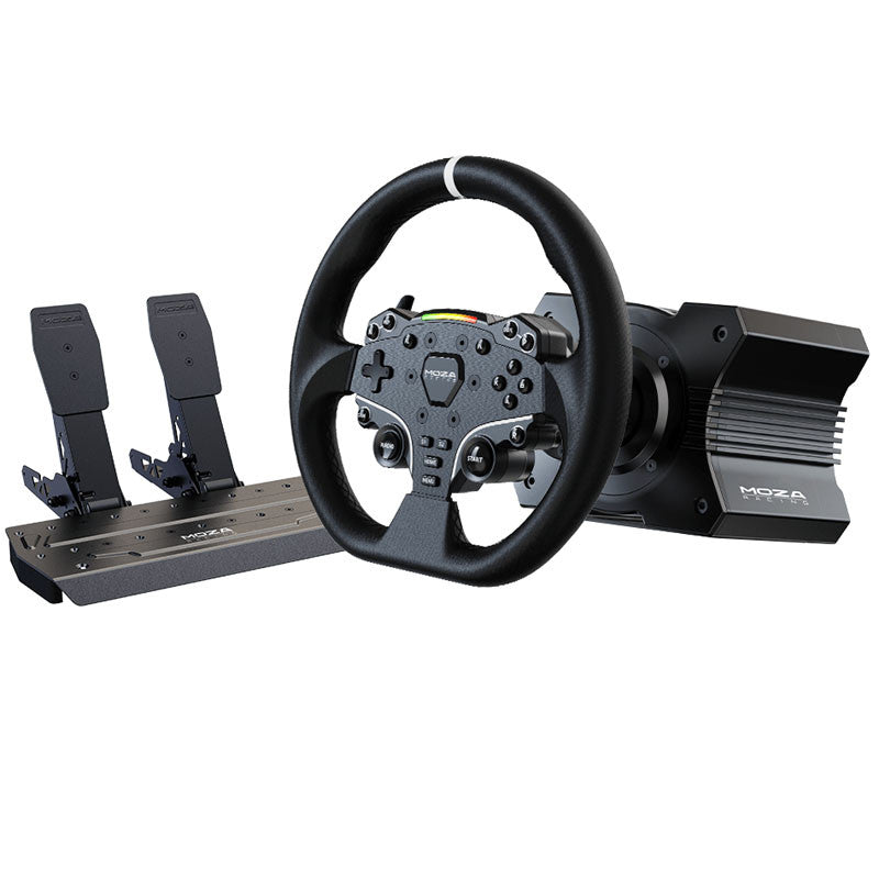 Moza R5 Racing Simulator (R5 Direktdriven Hjulbas, ES-ratt, SR-P Lite-pedal)