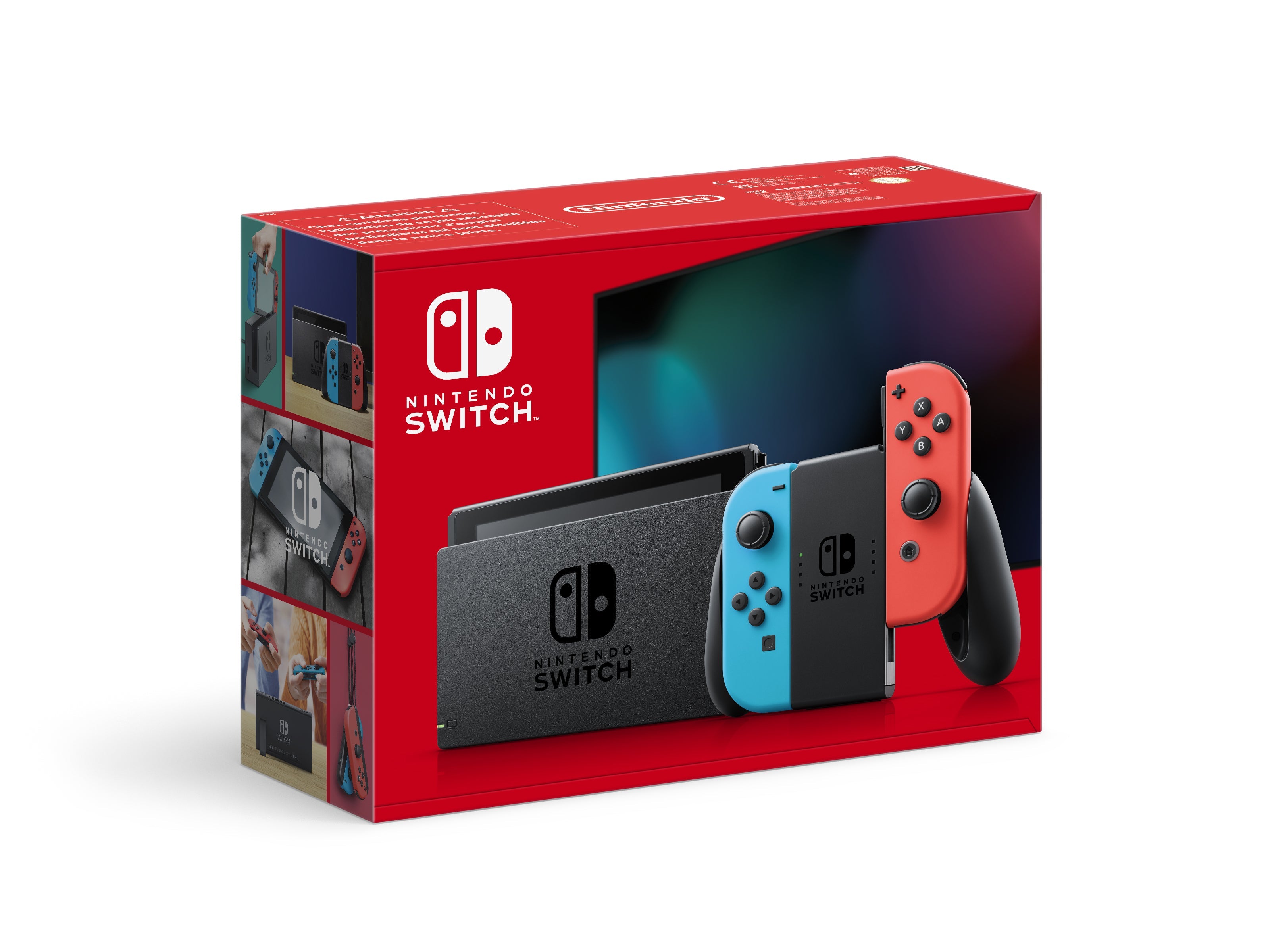 Nintendo Switch-konsol Med Neon Red & Neon Blue Joy-Con (uppgraderad Version)