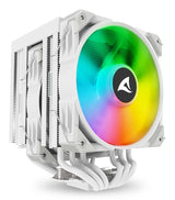 Hvid Sharkoon A60 RGB dobbeltårns CPU-køler med ARGB-blæser