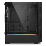 Sharkoon RGB LIT 100 Tower Case (Black, Front and Side Panel of Tempered Glass)