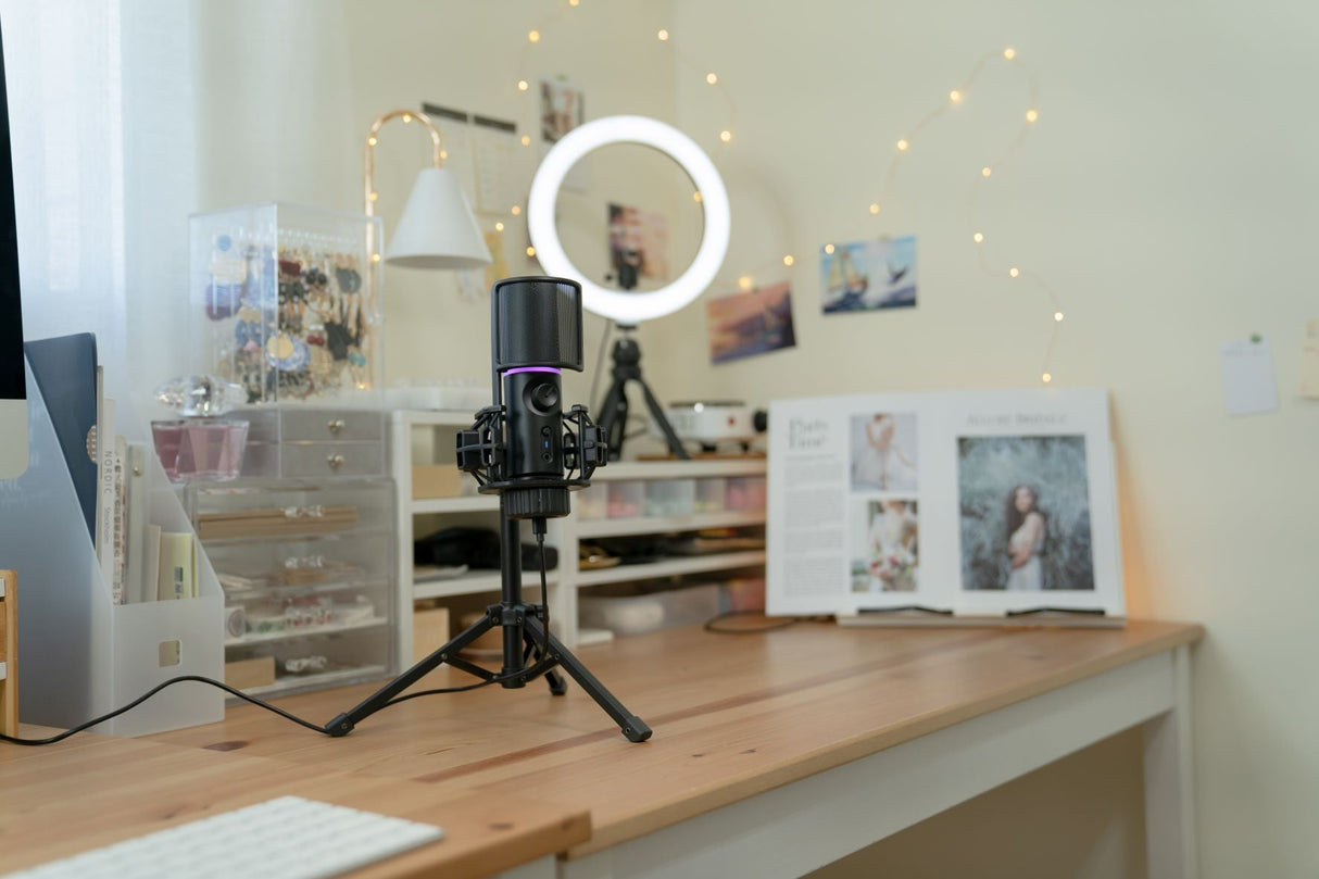 Streamplify MIC RGB Stativmikrofon - Svart