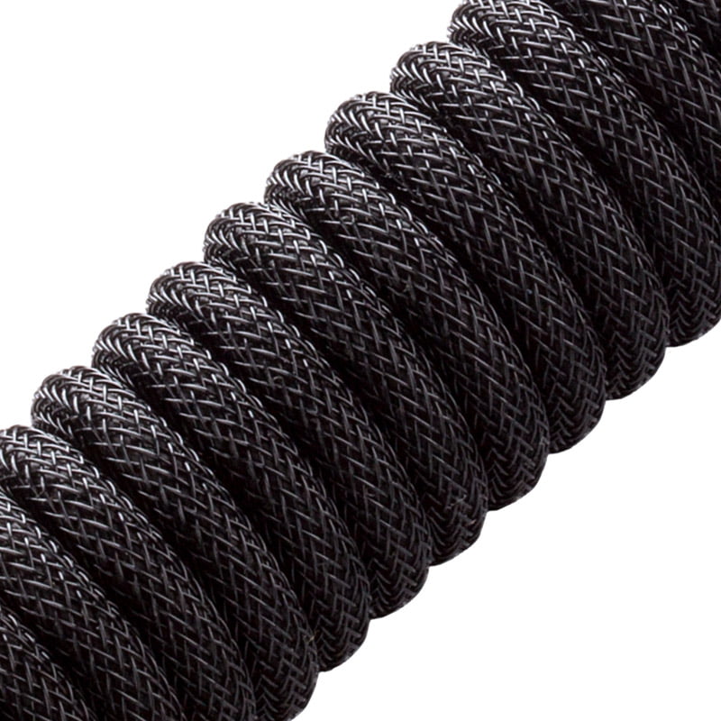 CableMod Pro Coiled Keyboard Kabel USB A Till USB Typ C, Midnight Black - 150cm