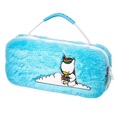 Numskull Unicorn Fluffy Carry Case til Nintendo Switch – lyseblå