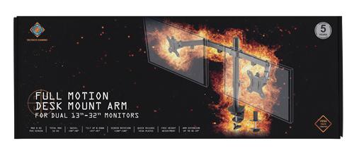 Deltaco - Dual Monitor Monitor Arm - 13&quot;-32&quot; Monitors - Svart