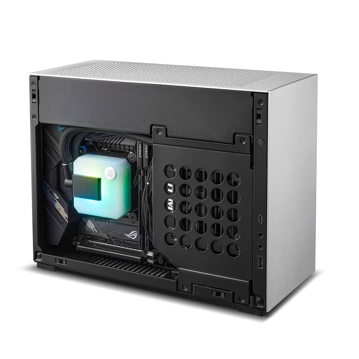 Lian Li A4-H2O A4, MINI-ITX, Silver färg, inkluderar PCIE4.0 Riser Card-kabel