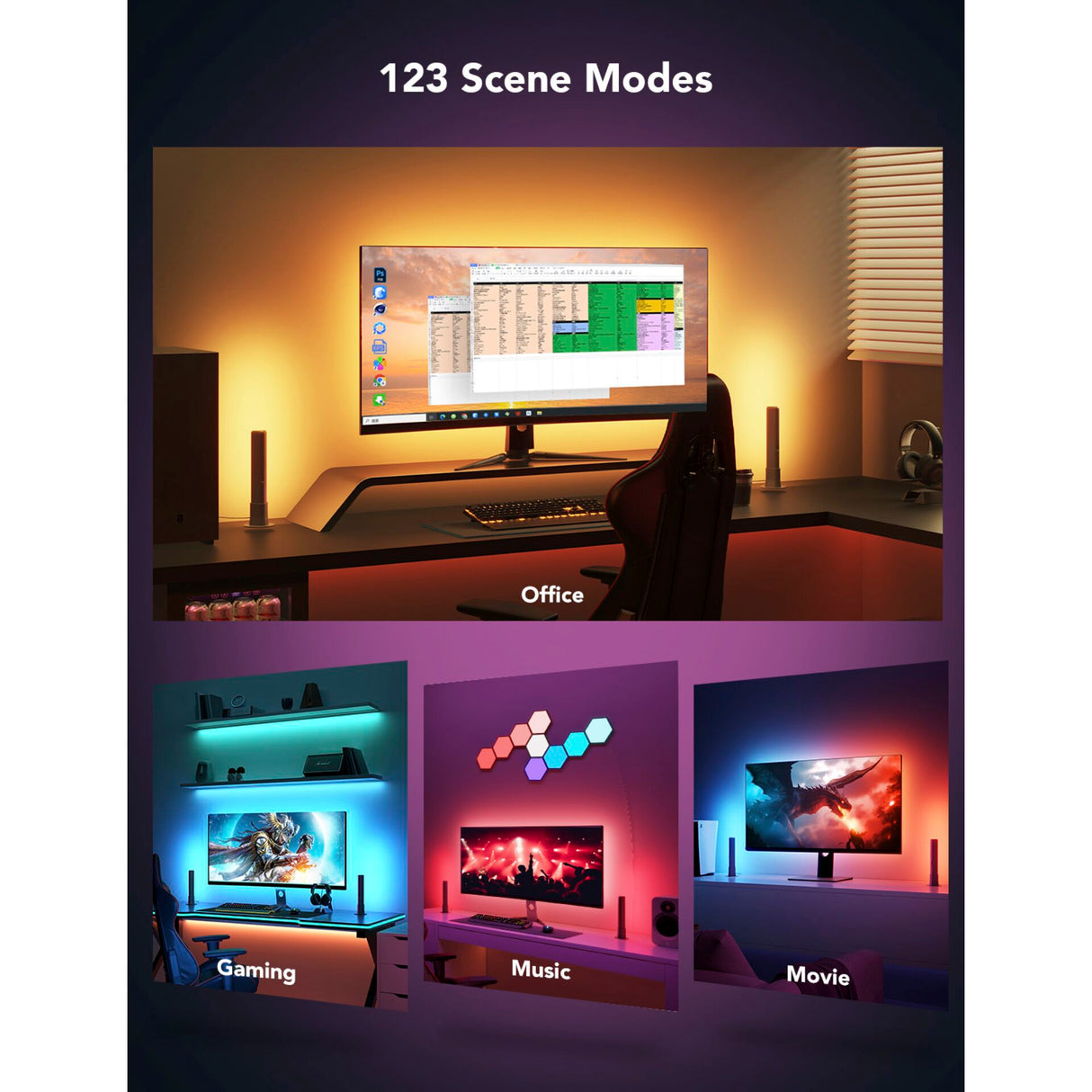 Govee PC Monitor Pro Kit För 27&quot; - 34&quot; Bildskärmar
