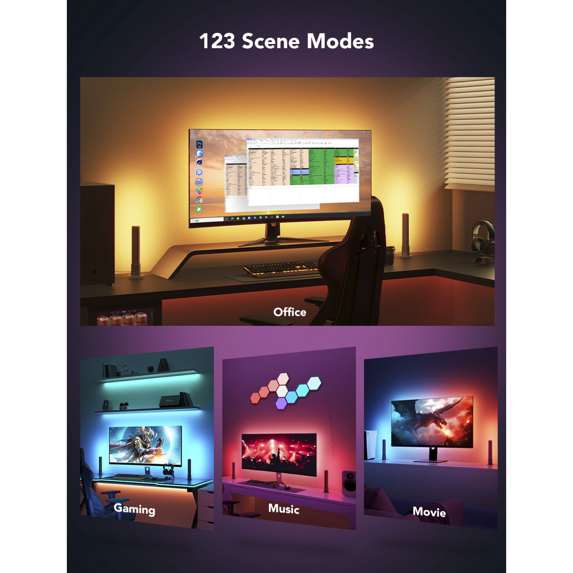 Govee PC Monitor Pro Kit För 27&quot; - 34&quot; Bildskärmar