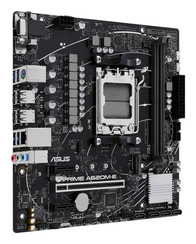 ASUS PRIME A620M-E-CSM – bundkort set skråt fra venstre