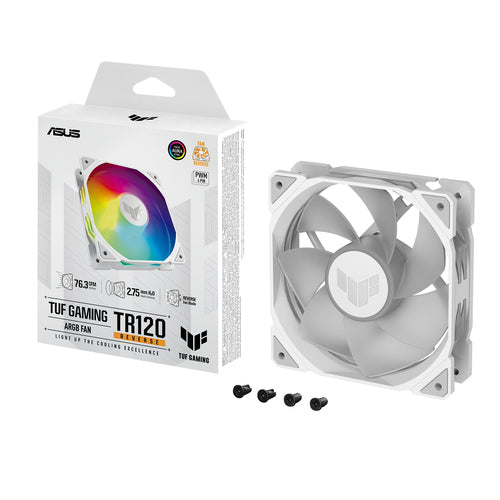 ASUS TUF GAMING TR120 ARGB – kabinetblæser – Hvid – Reverse