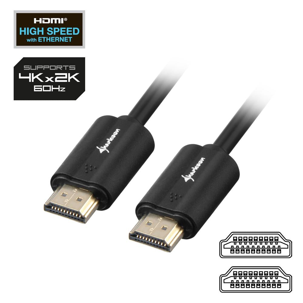 Sharkoon HDMI -> HDMI 4K Cable Black 10.0m - A-A Sharkoon