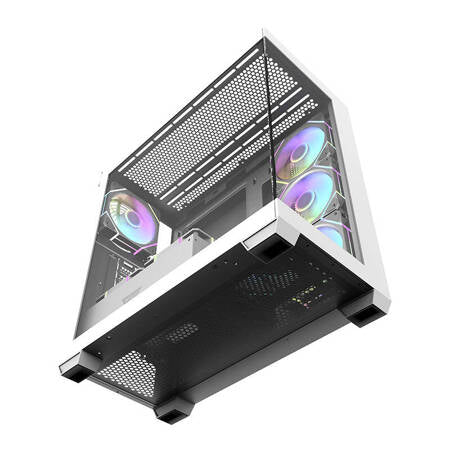 Datorfodral Darkflash DS900 (vit) + 7 ARGB-fläktar