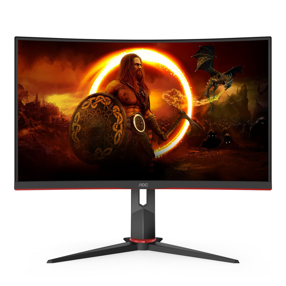 AOC Gaming CQ27G2U/BK 27 2560 X 1440 VGA (HD-15) HDMI DisplayPort 144Hz Pivot Monitor