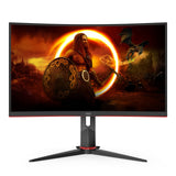 AOC Gaming CQ27G2U/BK 27 2560 X 1440 VGA (HD-15) HDMI DisplayPort 144Hz Pivot Monitor