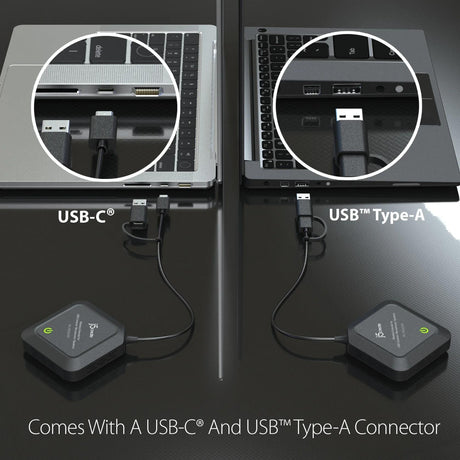 j5create JVW120-N trådløs USB-forlænger – tilslutningsdiagram med USB-C og USB-A