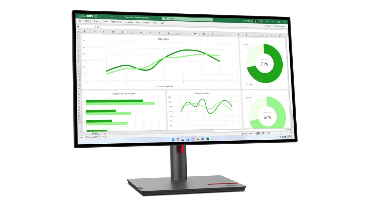 Lenovo ThinkVision P27q-30 27 2560 X 1440 (2K) HDMI DisplayPort 60Hz Pivot-skärm