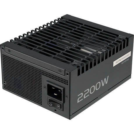 ASUS Pro WS 2200P – sort strømforsyning set skråt ovenfra