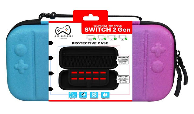 Deep Explorer Protective Case – Blå/Pink – Nintendo Switch 2 – produktbillede