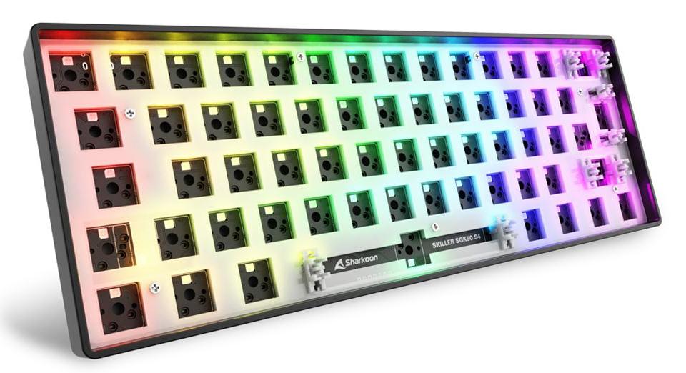 Sort Sharkoon SGK50 S4 Gen2 barebone med RGB og tomme switchpladser