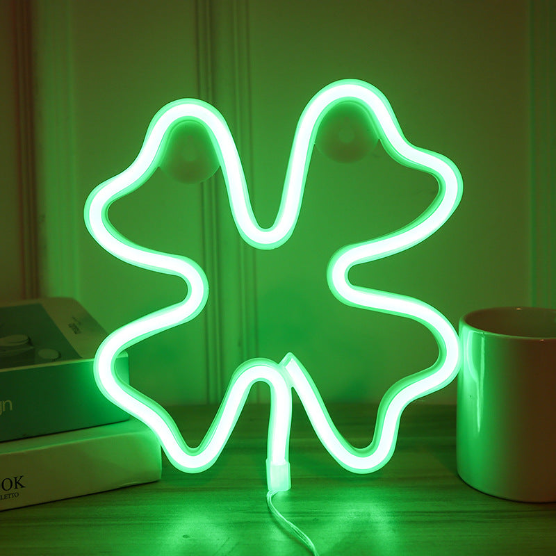 Geekd - Fyrklöver Neonlampa