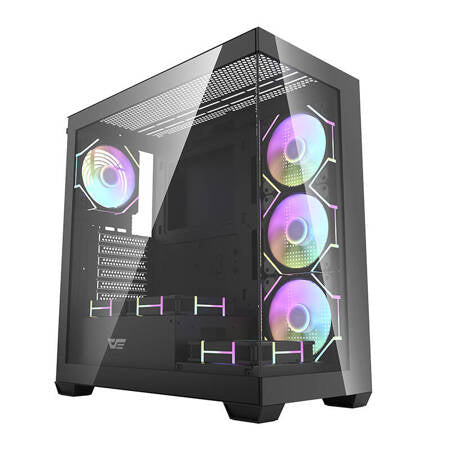 Darkflash DS900 Datorfodral (svart) + 7 ARGB-fläktar