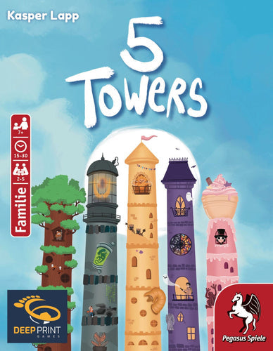 Deep Print Games 5 Towers Kortspil Tysk – Æske forfra