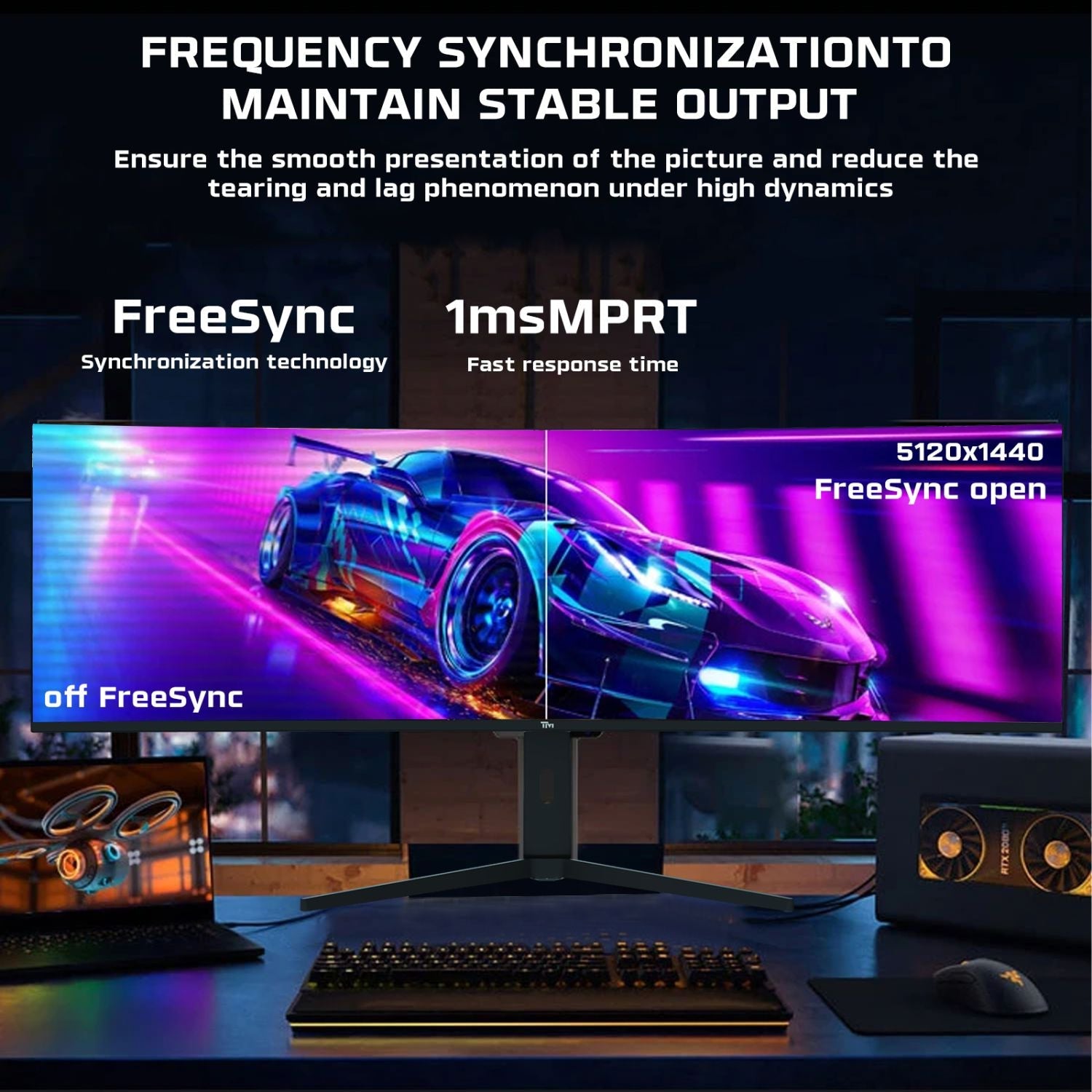 TWISTED MINDS CURVE GAMING MONITOR 49&quot; 5K/2K - 75HZ