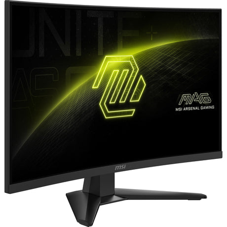 MSI MAG 275CQF E18 – 27″ buet WQHD-gamingskærm, 180 Hz – forside set skråt fra venstre