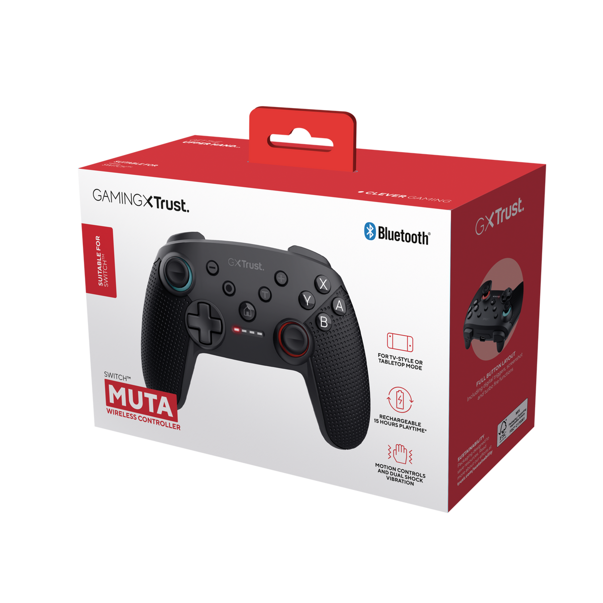 Trust GXT 1246 Muta Bluetooth-controller til Nintendo Switch – sort – produktbillede 3