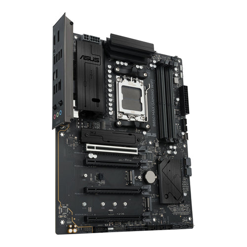 ASUS B850 MAX Gaming WiFi – bundkort set fra modsat skrå vinkel