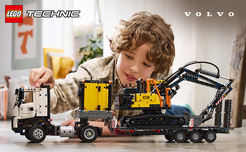 LEGO Technic 42175 Volvo FMX og EC230 – producentillustration af byggeprojekt