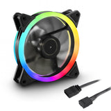 Sharkoon SHARK Blades PWM RGB Black 120mm 1400RPM FDB 20x ARGB LED PC Case Fan Sharkoon