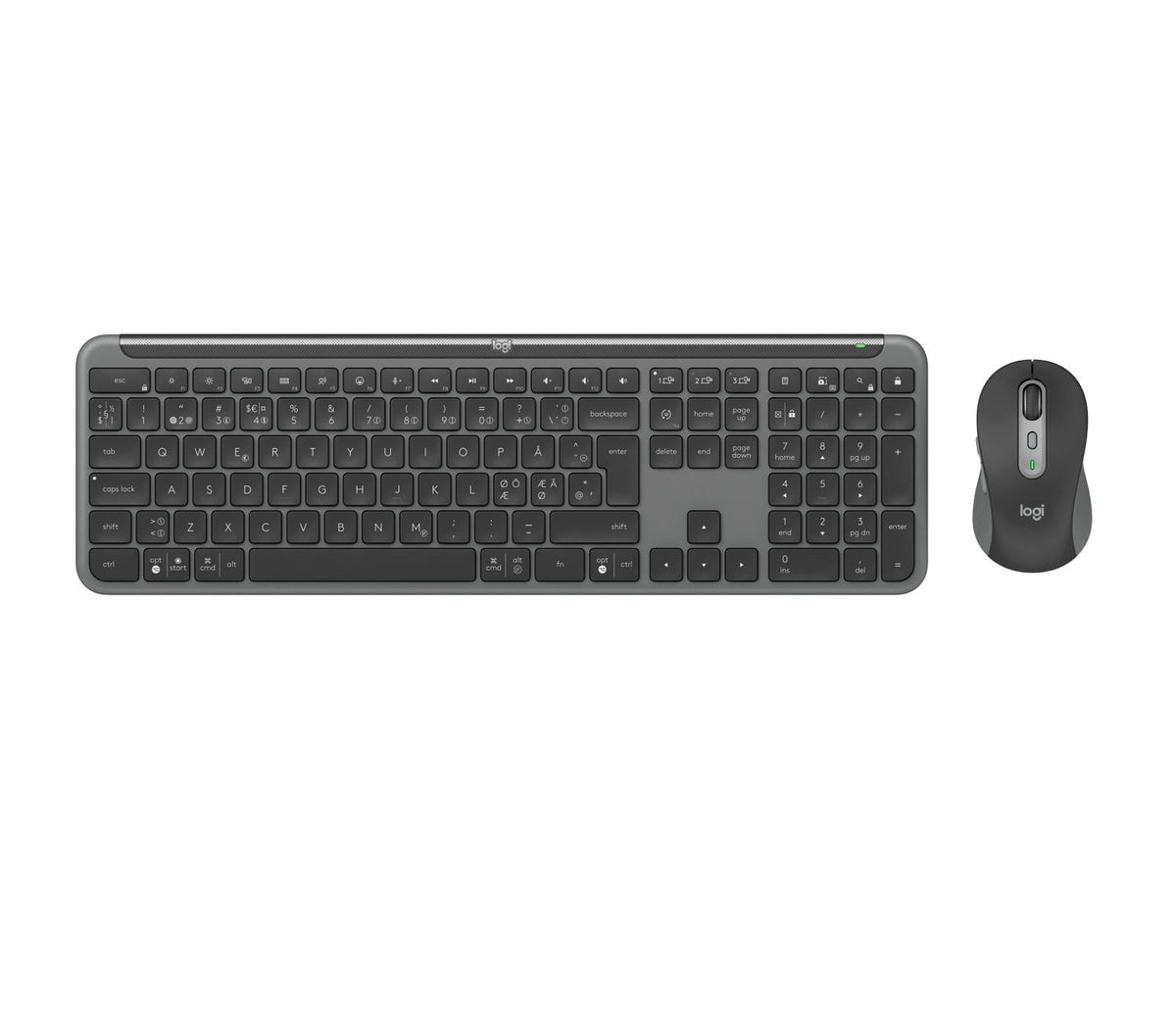 Logitech - Signature Slim Wireless Keyboard and Mouse Combo MK950 Graphite Nordic Logitech